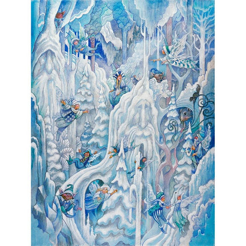 Ice Fairies Black Modern Wood Framed Art Print by Bell, Bill