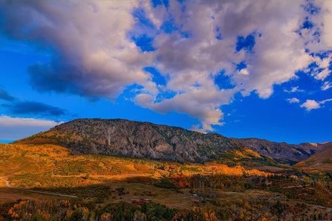 Autumn In Telluride White Modern Wood Framed Art Print with Double Matting by Sherrell, Bill