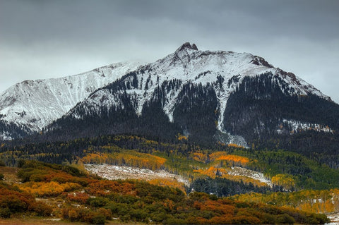 Colorado Seasons White Modern Wood Framed Art Print with Double Matting by Sherrell, Bill