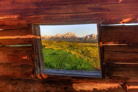 Picture Window Black Ornate Wood Framed Art Print with Double Matting by Sherrell, Bill