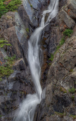 Splashwater Falls Black Ornate Wood Framed Art Print with Double Matting by Sherrell, Bill