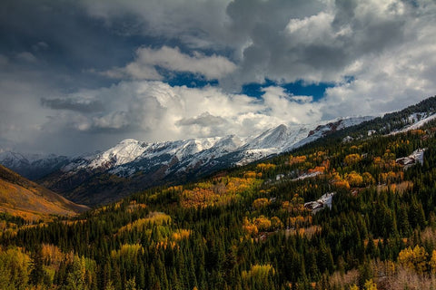 Storm Over Red Mountain Pass White Modern Wood Framed Art Print with Double Matting by Sherrell, Bill