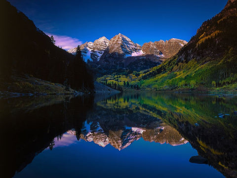 Autumn At Maroon Bells Black Modern Wood Framed Art Print by Sherrell, Bill