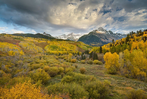 Autumn Storm Over The Mount Sneffels Range 2 Black Modern Wood Framed Art Print by Sherrell, Bill