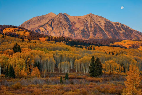 Autumn Sunrise Over East Beckwith Mountain 1 White Modern Wood Framed Art Print with Double Matting by Sherrell, Bill