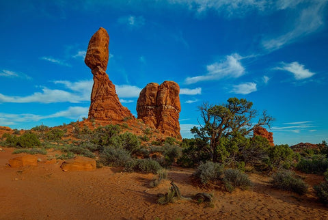 Balanced Rock-Utah 2 White Modern Wood Framed Art Print with Double Matting by Sherrell, Bill