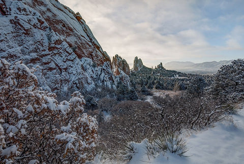 Snowbound White Modern Wood Framed Art Print with Double Matting by Sherrell, Bill