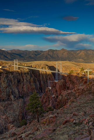 Sunrise Over Royal Gorge Bridge 4 Black Modern Wood Framed Art Print by Sherrell, Bill