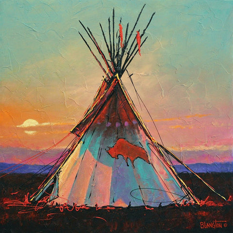 One Buffalo White Modern Wood Framed Art Print with Double Matting by Langton, Bruce