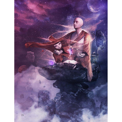 Insight Meditation White Modern Wood Framed Art Print by Gray, Cameron