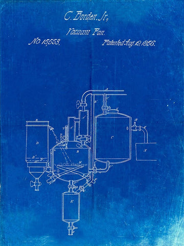 PP256-Faded Blueprint Pasteurized Milk Patent Poster White Modern Wood Framed Art Print with Double Matting by Borders, Cole