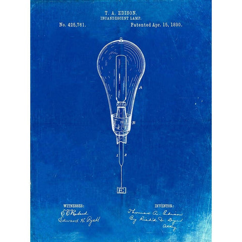 PP797-Faded Blueprint Outboard Motor Patent Art White Modern Wood Framed Art Print by Borders, Cole