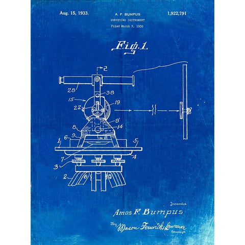 PP865-Faded Blueprint Gurly Transit Patent Poster Black Modern Wood Framed Art Print by Borders, Cole