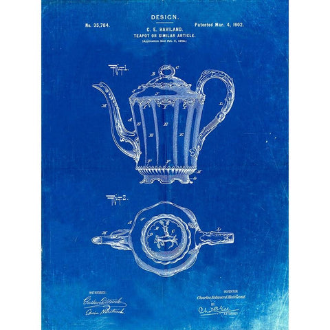 PP873-Faded Blueprint Hasbro Concept Game Patent Poster Gold Ornate Wood Framed Art Print with Double Matting by Borders, Cole