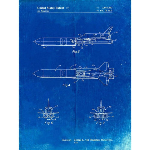 PP969-Faded Blueprint Nail Gun Poster Black Modern Wood Framed Art Print with Double Matting by Borders, Cole