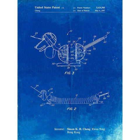 PP1041-Faded Blueprint Slide Rule Patent Poster Gold Ornate Wood Framed Art Print with Double Matting by Borders, Cole