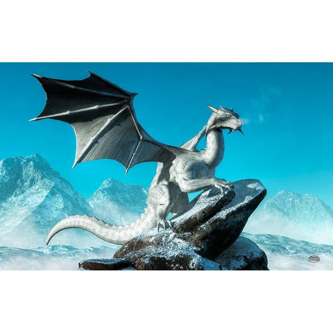 Winter Dragon White Modern Wood Framed Art Print by Eskridge, Daniel