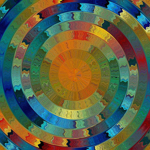 Native Sun Black Modern Wood Framed Art Print by Manlove, David