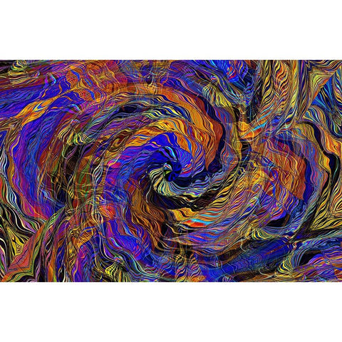 Inter Twine Black Modern Wood Framed Art Print with Double Matting by Manlove, David