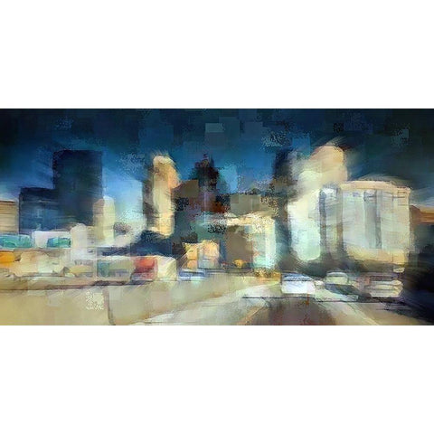 Mpls Black Modern Wood Framed Art Print by Manlove, David