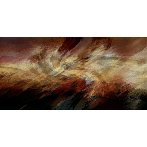 Crimson Fire VI Black Modern Wood Framed Art Print by Manlove, David