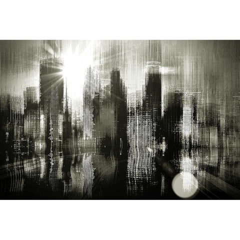 Minneapolis Apocalypse Black Modern Wood Framed Art Print with Double Matting by Manlove, David