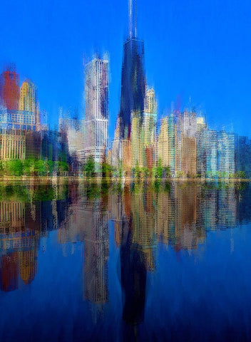 Hancock 3 White Modern Wood Framed Art Print with Double Matting by Manlove, David