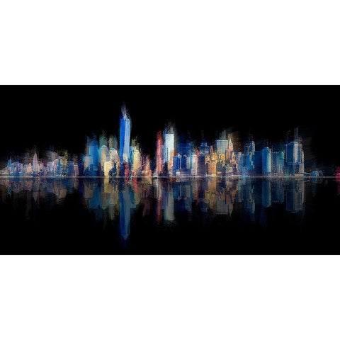 New York Pan 6 White Modern Wood Framed Art Print by Manlove, David