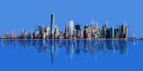 New York Pan 10 Black Ornate Wood Framed Art Print with Double Matting by Manlove, David