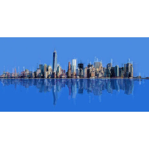 New York Pan 10 Black Modern Wood Framed Art Print by Manlove, David