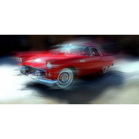 Red Thunderbird White Modern Wood Framed Art Print by Manlove, David