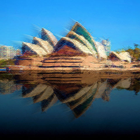 Sydney Opera House Black Ornate Wood Framed Art Print with Double Matting by Manlove, David