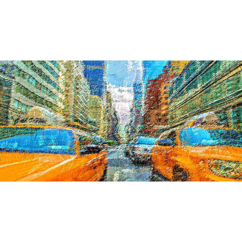 Taxi White Modern Wood Framed Art Print by Manlove, David