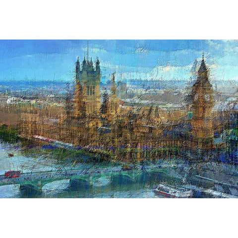 Westminster A Gold Ornate Wood Framed Art Print with Double Matting by Manlove, David