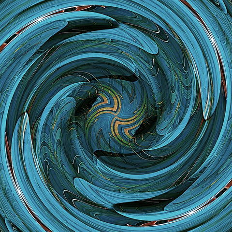 Sapphire Swirl Black Ornate Wood Framed Art Print with Double Matting by Manlove, David