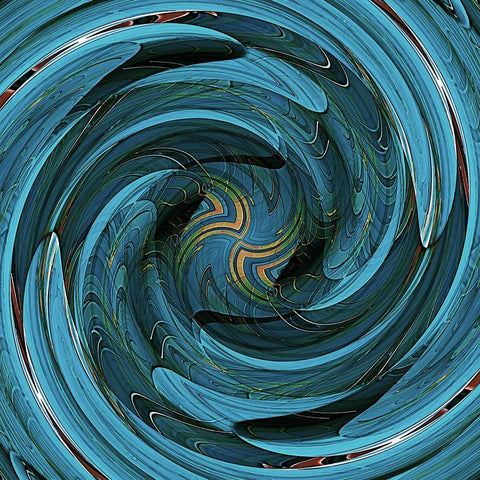 Sapphire Swirl Black Modern Wood Framed Art Print by Manlove, David