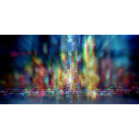 Neon Jungle Black Modern Wood Framed Art Print by Manlove, David