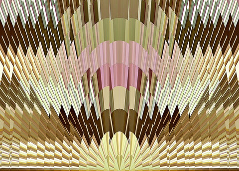 Deco Sunrise White Modern Wood Framed Art Print with Double Matting by Manlove, David