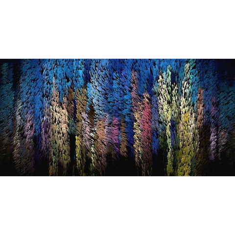 City Brush 2 Black Modern Wood Framed Art Print by Manlove, David