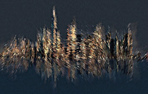 New York Splash Black Ornate Wood Framed Art Print with Double Matting by Manlove, David