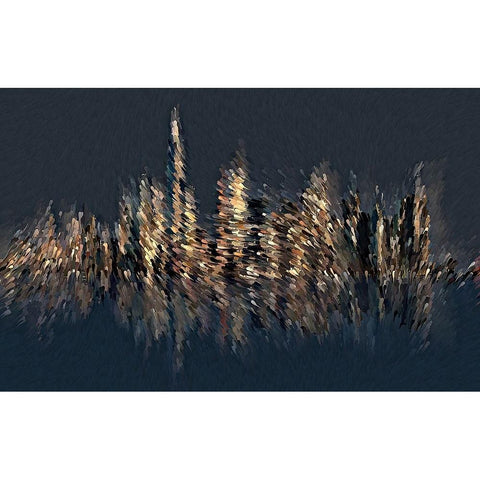 New York Splash Black Modern Wood Framed Art Print with Double Matting by Manlove, David