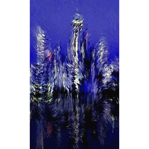 Seattle Nights White Modern Wood Framed Art Print by Manlove, David