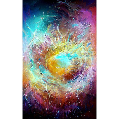 Ai Astronomy 1 White Modern Wood Framed Art Print by Manlove, David