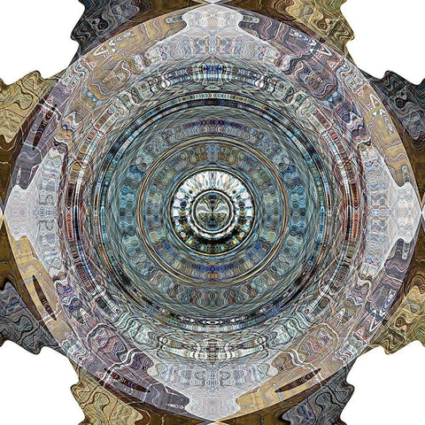 Zoe Gold Ornate Wood Framed Art Print with Double Matting by Manlove, David