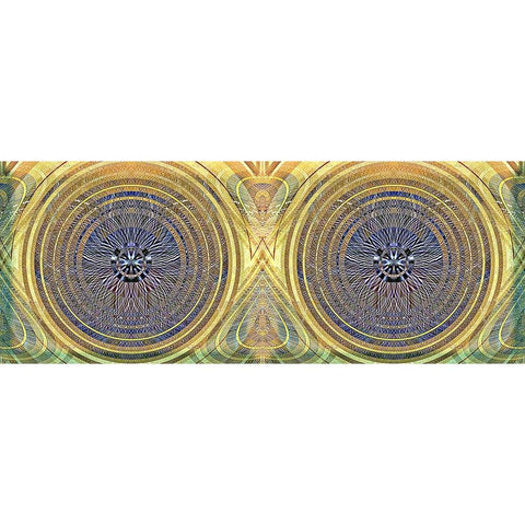 Binary Radial Gold Ornate Wood Framed Art Print with Double Matting by Manlove, David