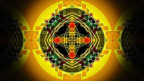 Circle of Fire 2 Black Ornate Wood Framed Art Print with Double Matting by Manlove, David