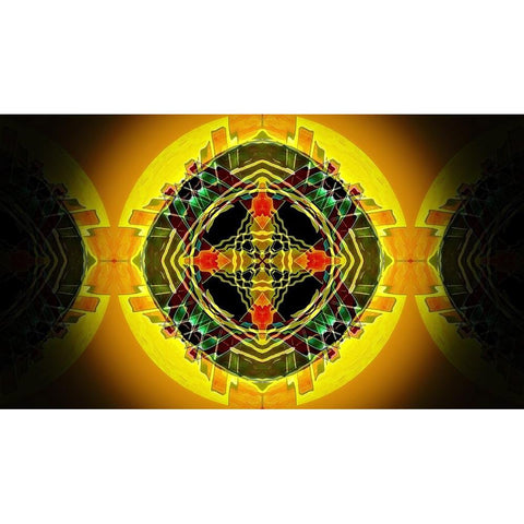 Circle of Fire 2 Black Modern Wood Framed Art Print by Manlove, David