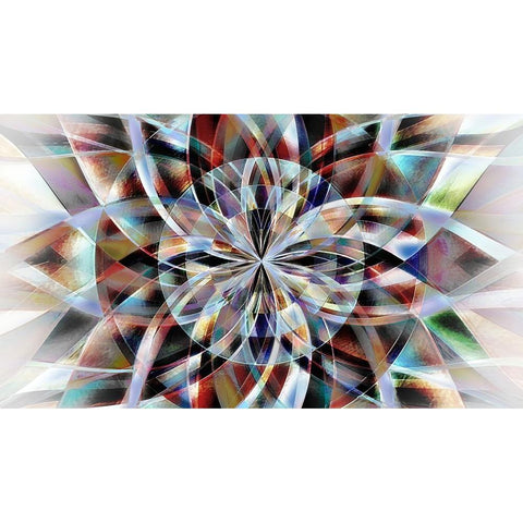 Facet Flower White Modern Wood Framed Art Print by Manlove, David