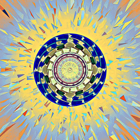 Sun Spots 5a White Modern Wood Framed Art Print with Double Matting by Manlove, David