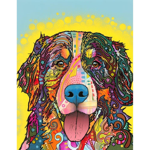 Bernese Mountain Dog White Modern Wood Framed Art Print by Dean Russo Collection